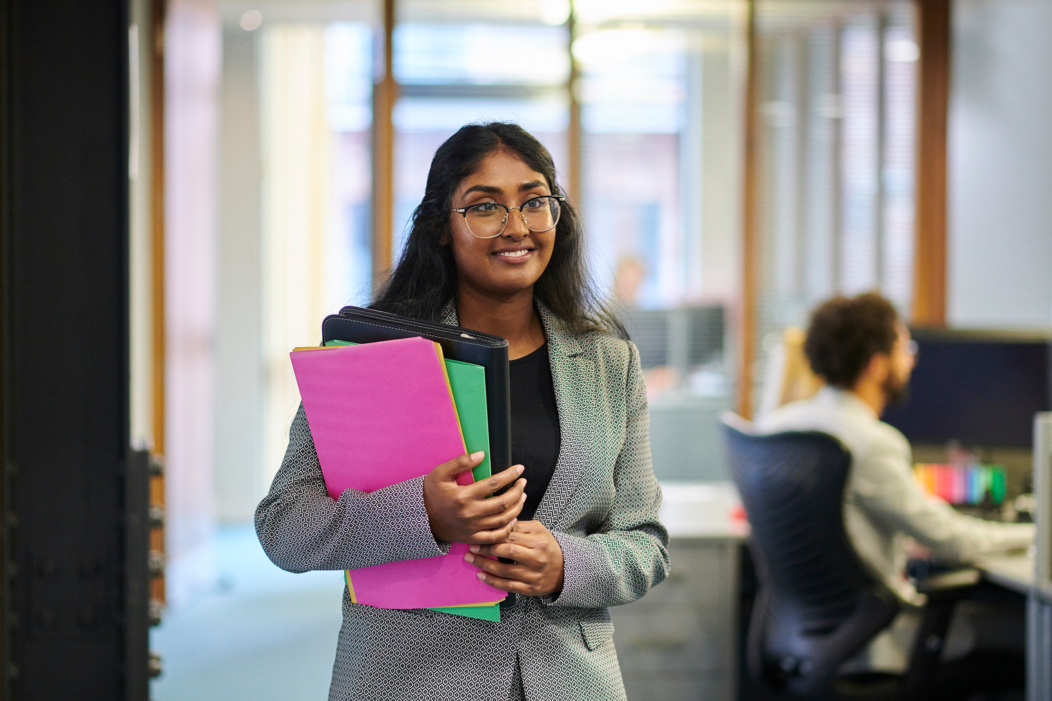 happy young office worker